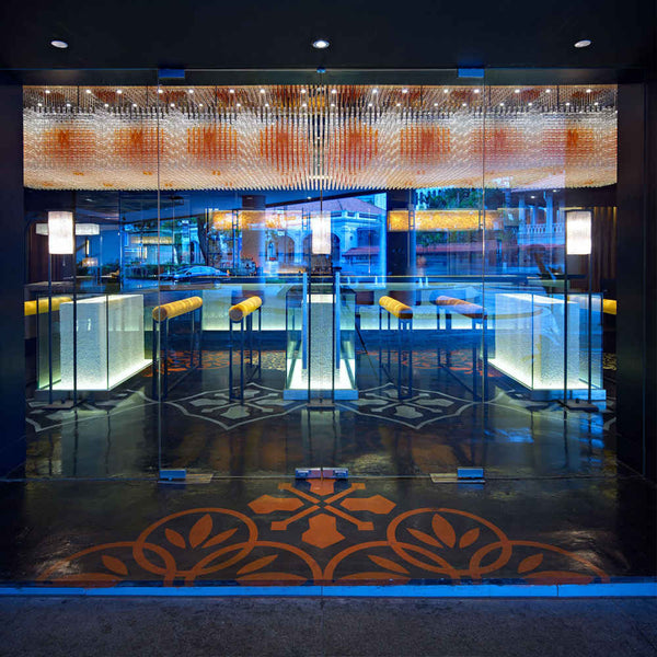 Retangleamber glass tube chandelier