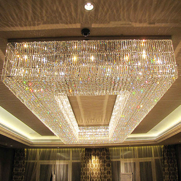 Rectangle hotel crystal chandelier