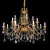 Two tier brass candlestick chandelier