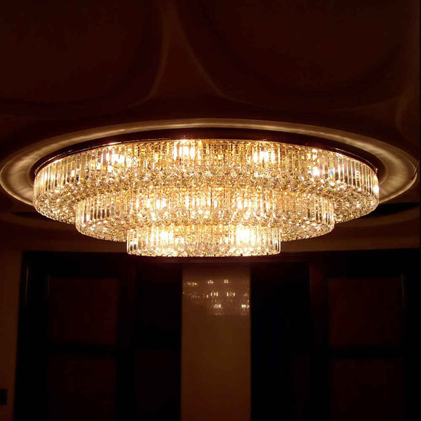 Oval crystal chandelier for entrance