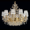 White shade golden maria theresa crystal chandeliers