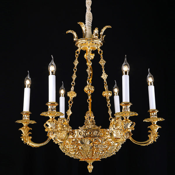 Brass island chandelier