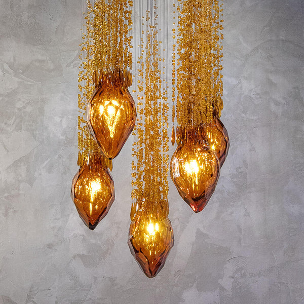 diamond glass chandelier for luxury villa