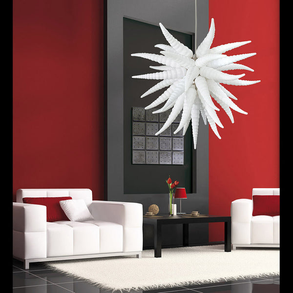 ivory white horn chihuly glass chandelier