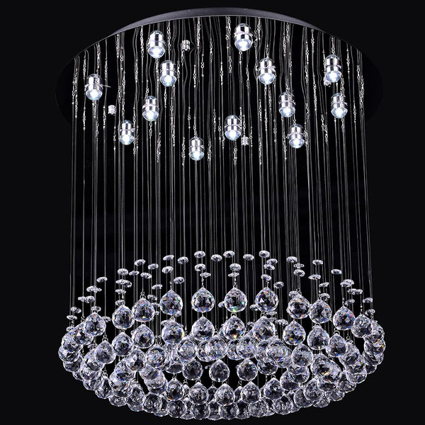 Elegant Round Crystal String Chandelier for Living Room