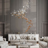 hand blown glass chandelier for high ceiling area