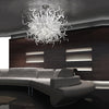 White chihuly glass chandelier