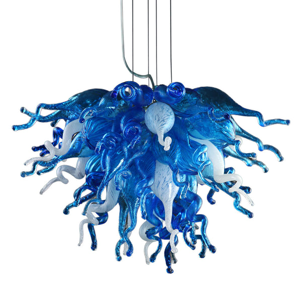 Sky blue chihuly glass chandelier