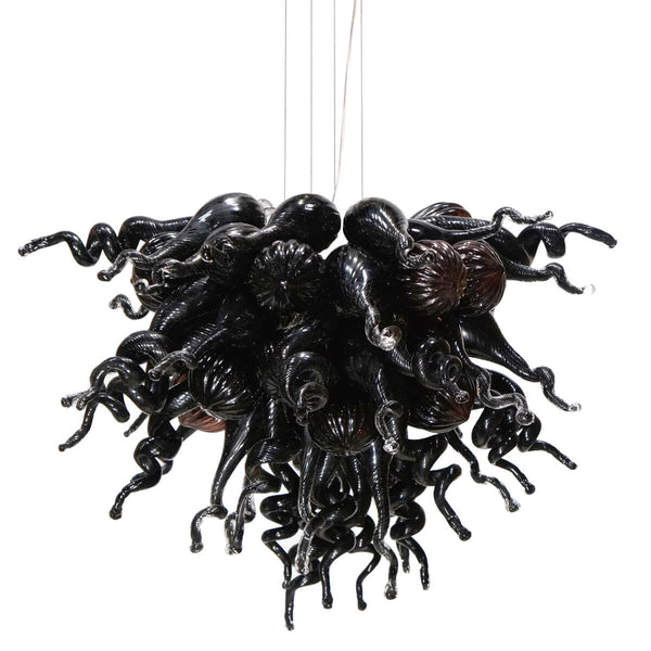 Small black dale chihuly glass chandelier