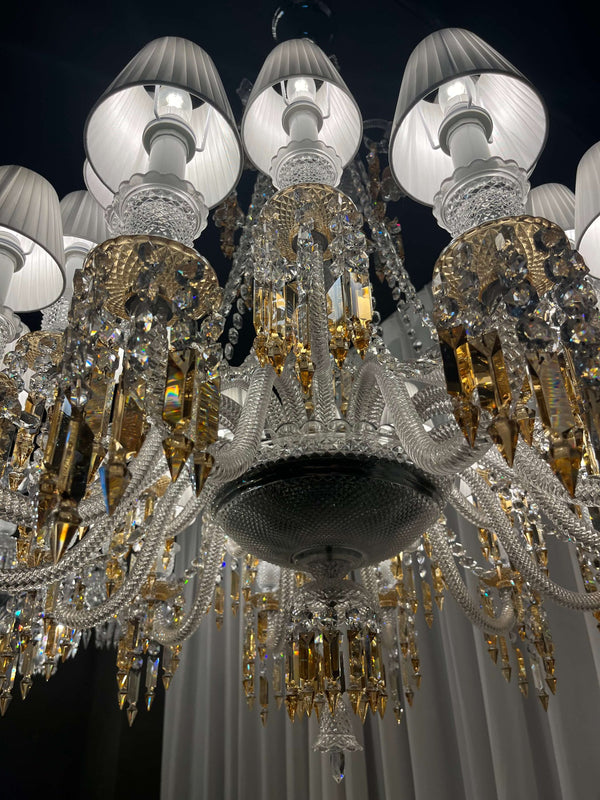 24 Lights ZÉNITH CHARLESTON CHANDELIER with Fabric Shade