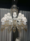 24 Lights ZÉNITH CHARLESTON CHANDELIER with Fabric Shade