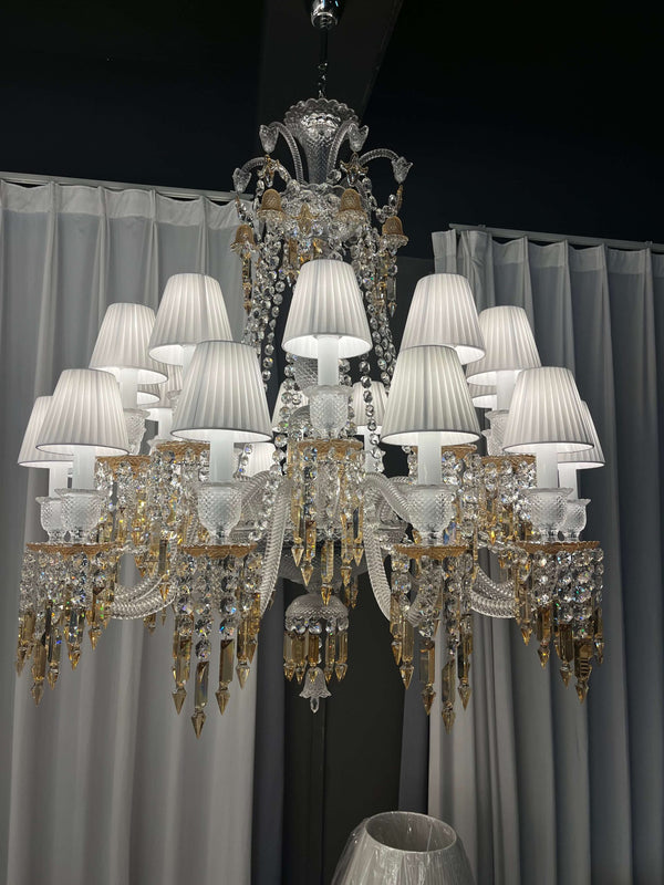 24 Lights ZÉNITH CHARLESTON CHANDELIER with Fabric Shade