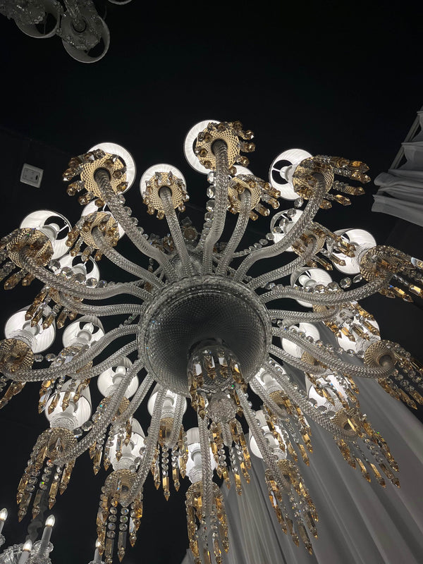24 Lights ZÉNITH CHARLESTON CHANDELIER with Fabric Shade