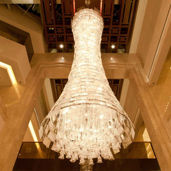 Long trumpet glass chandelier