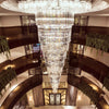 Long hotel lobby crystal chandelier