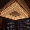 Large square golden crystal chandelier