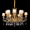 12 lights brass chandelier with shades