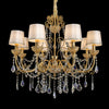 8 lights antique brass chandelier with shades