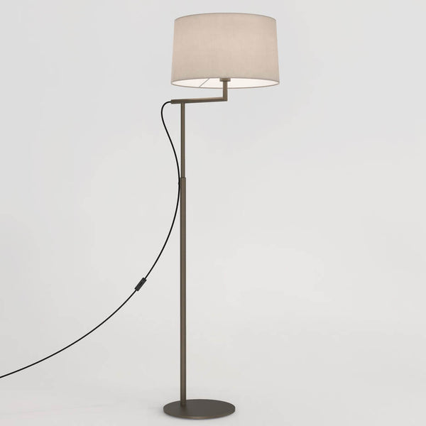 Height adjustable floor lamp with fabric shade