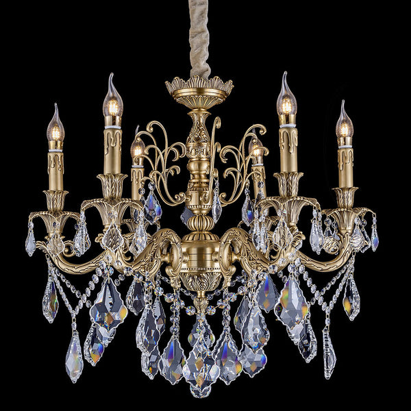 6 lights mini brass chandelier