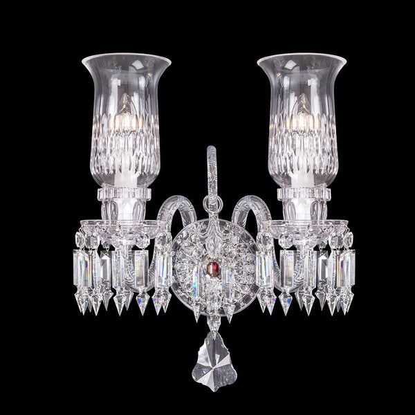 Baccarat wall light with crystal shade
