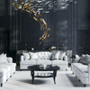 Glass Feather chandelier for living room