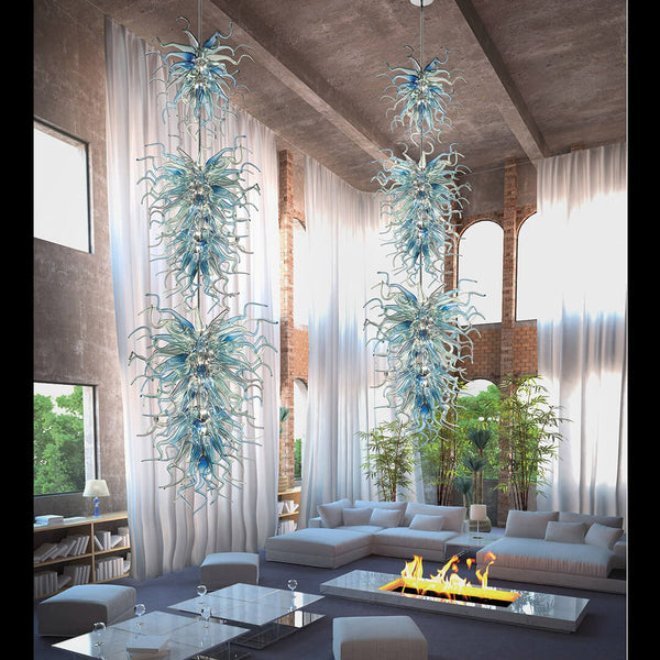 Blue Green Mixed Chihuly Glass chandelier