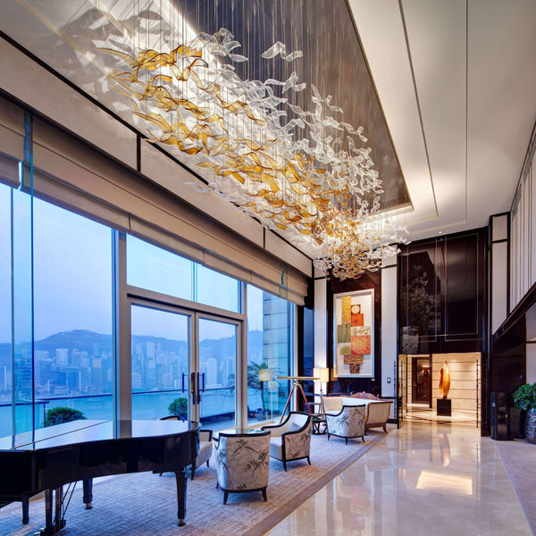 Amber Spiral glass chandelier