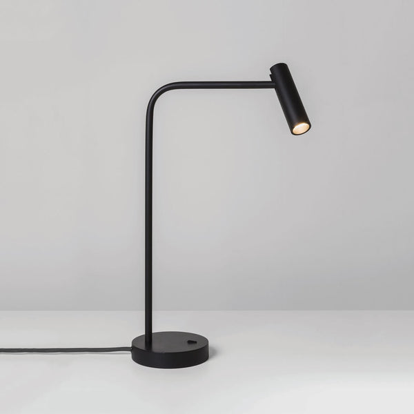 Black hotel desk reading lamp