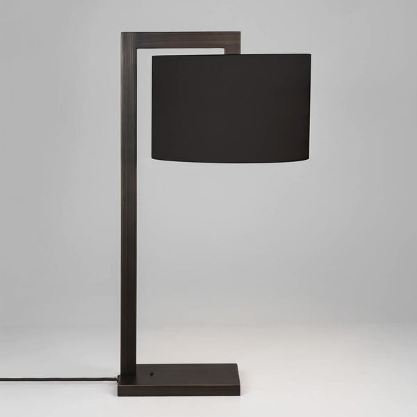 black hotel desk lamp with shade