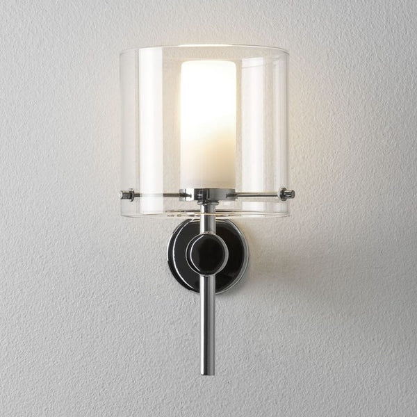 Hotel wall sconce wiith glass shade