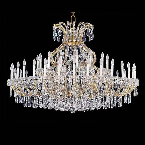 Wide Chrome crystal chandelier